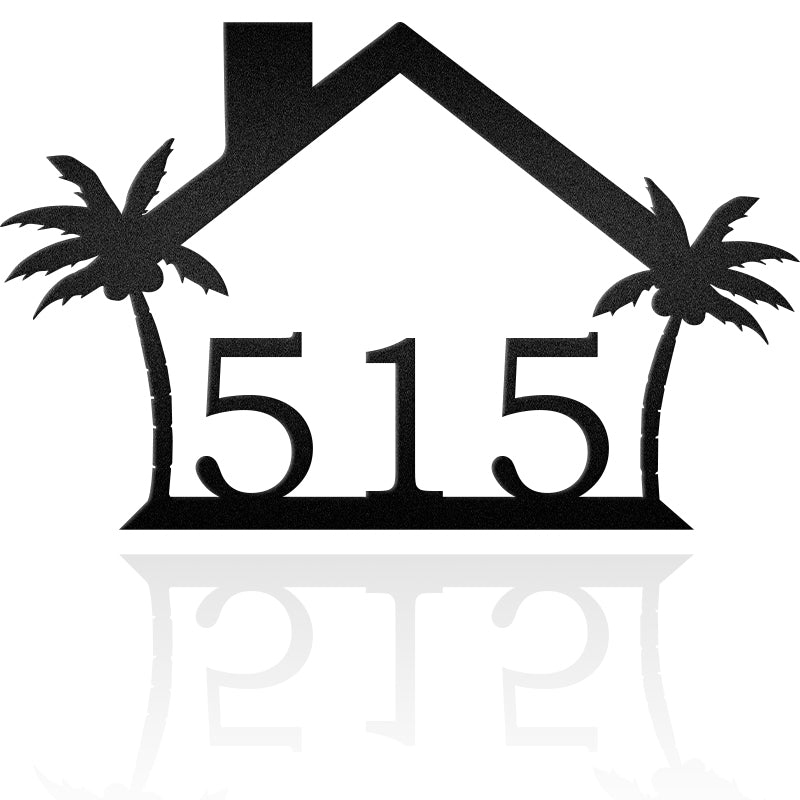 Palm Trees Roof Sign Beach Sea Beach Metal Wall Art