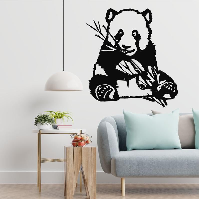 Panda Bear Metal Wall Art Decor