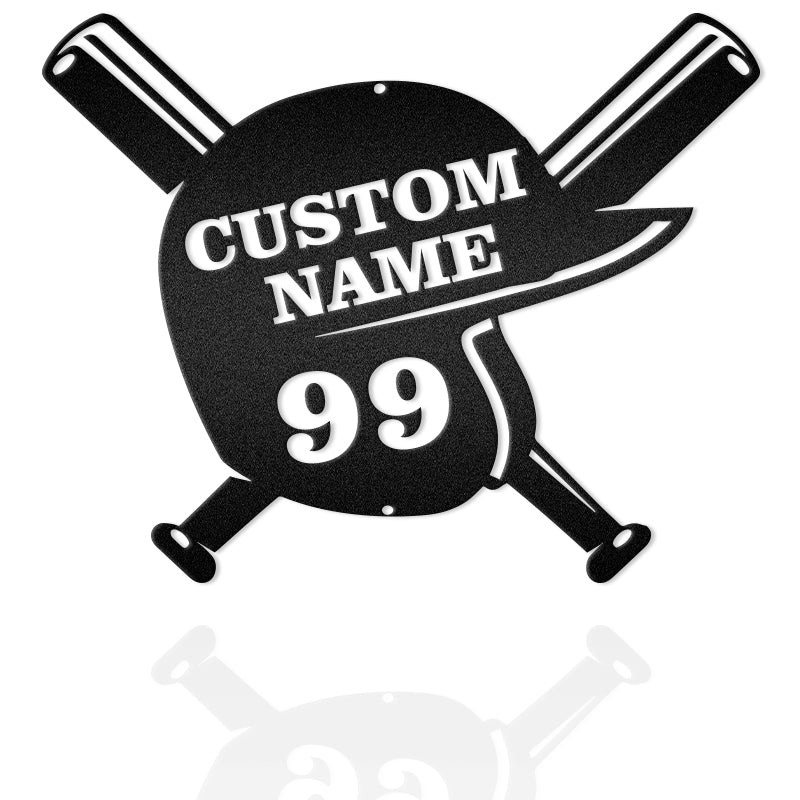 Personalized Baseball Hemlmet Wall Sign