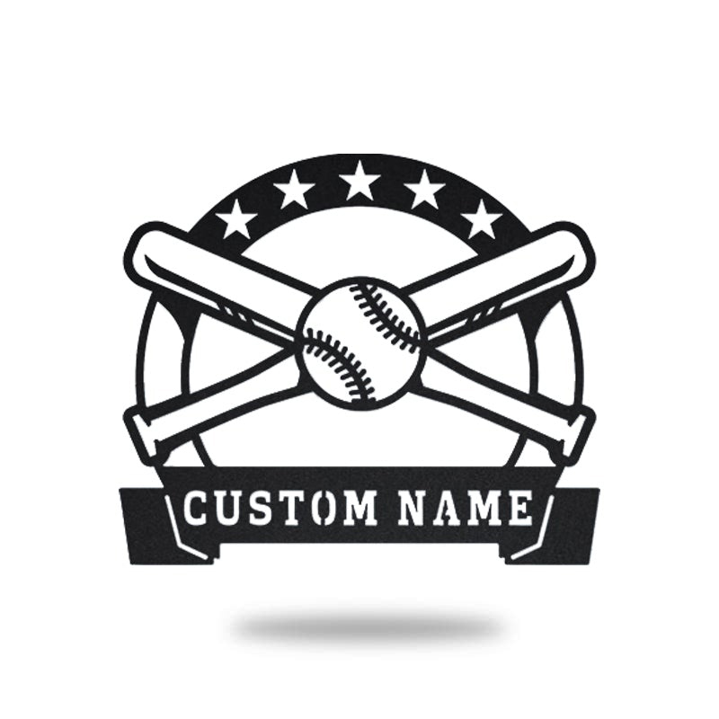 Personalized Baseball Name And Number 4 Metal Wall Art
