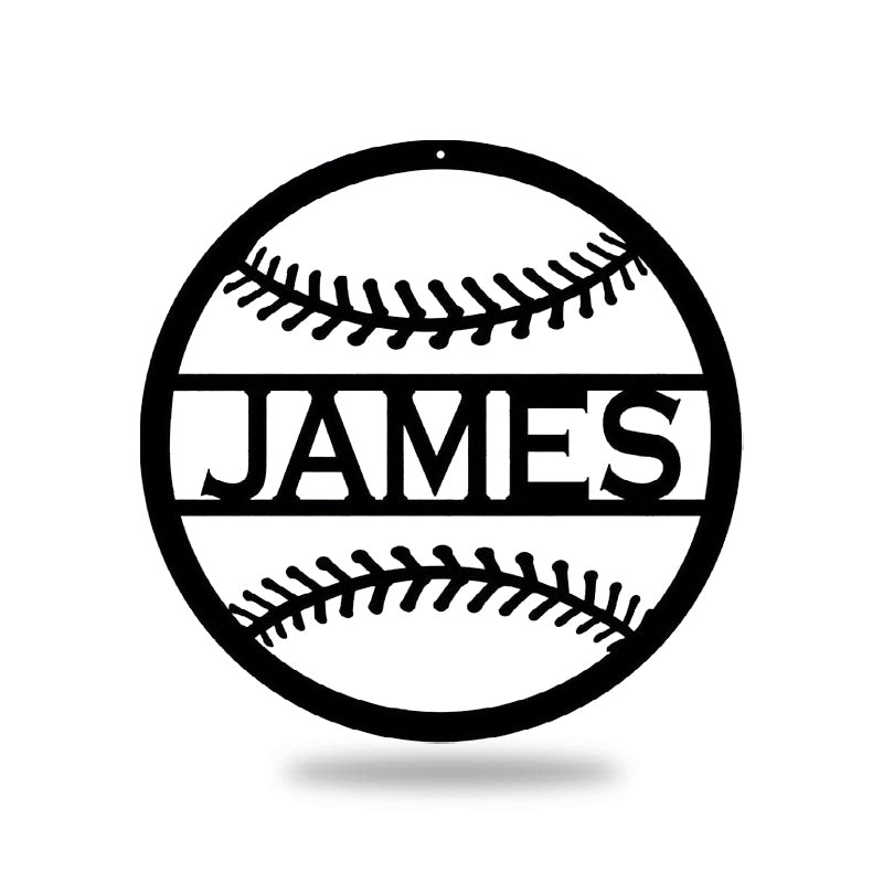 Personalized Baseball Name Metal Wall Art