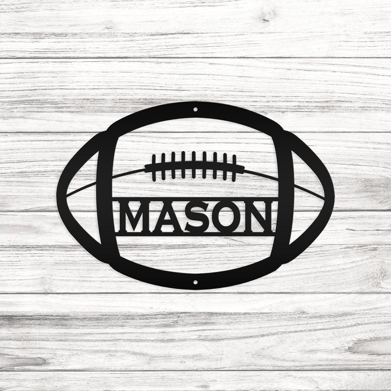 Personalized Football Metal Wall Art