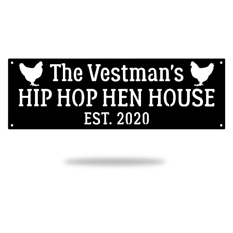 Personalized Hen House Farmhouse Custom Sign Metal Wall Art Decor