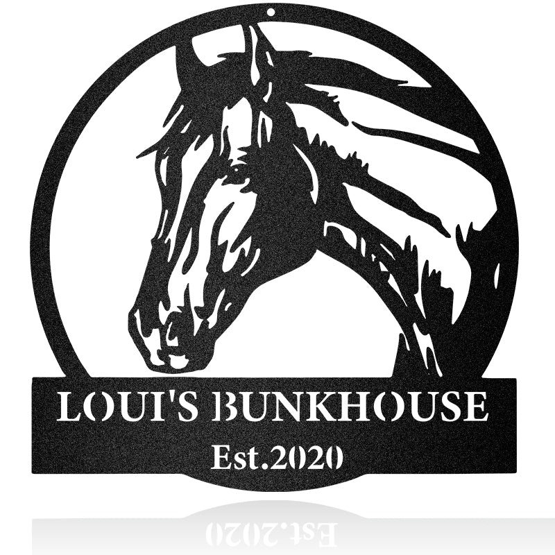 Horse Barn Personalized Metal Sign Wall Art
