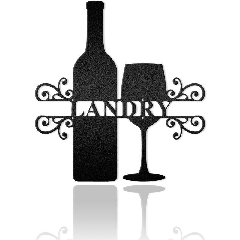 Personalized Wine Theme Metal Wall Art Sign