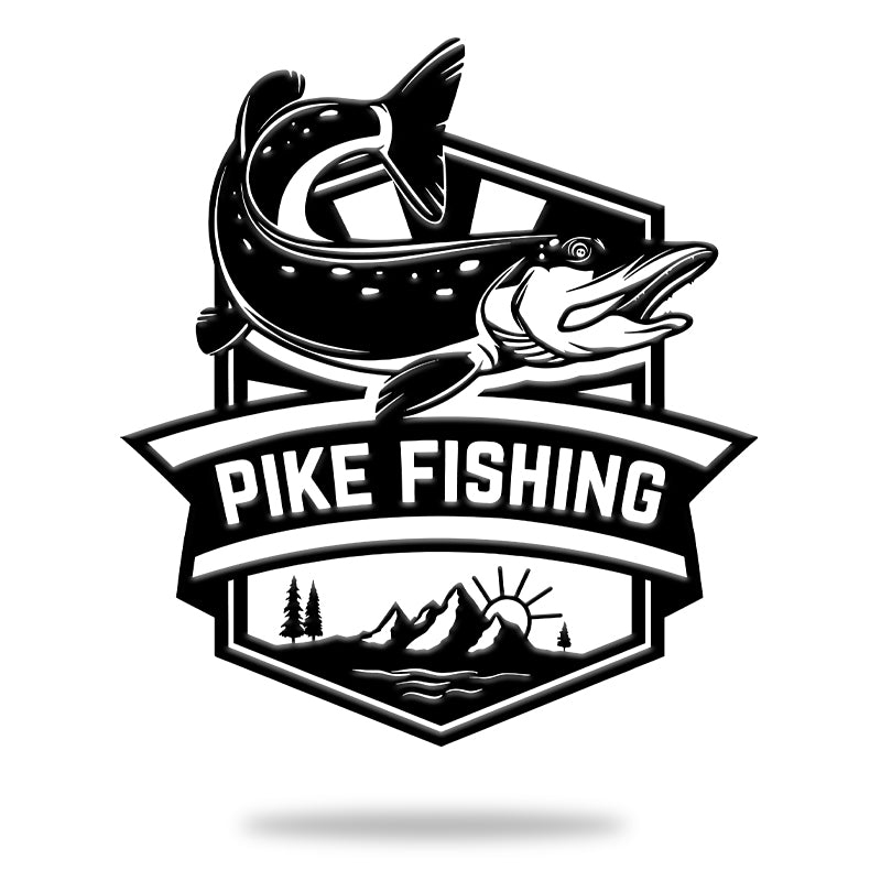 Pike Fishing Trout Name Sign Metal Wall Art Decor