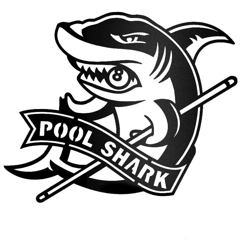 Pool Shark Trout Name Sign Metal Wall Art Decor