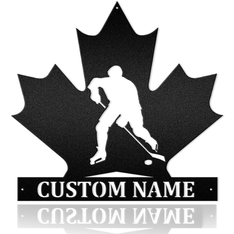Hockey Player Custom Metal Wall Art