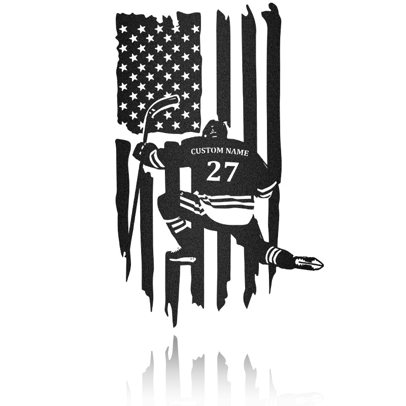 Customized Your Favourite Hockey Player'S Name Metal Wall Art