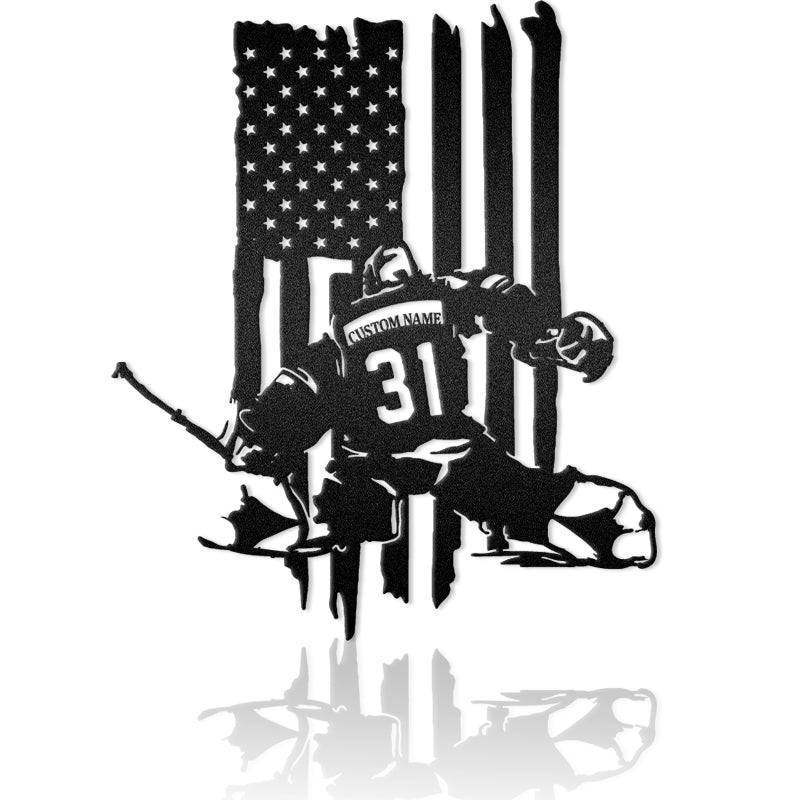 Customized Your Favourite Hockey Player'S Name Metal Wall Art