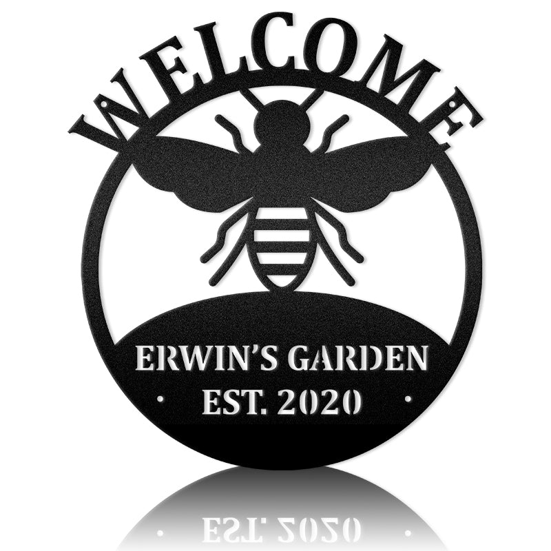 Welcome Bee Metal Wall Art
