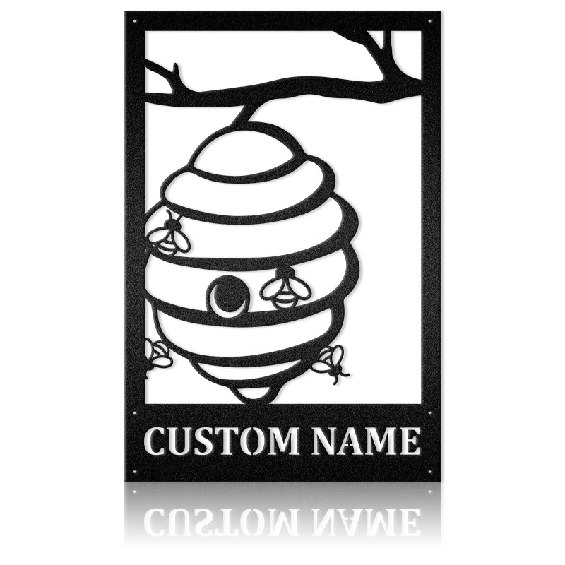 Bee Sign Custom Name Sign Metal Wall Art