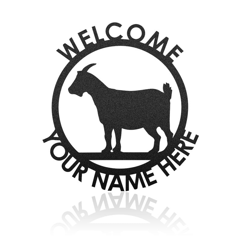 Welcome Goat Metal Wall Art