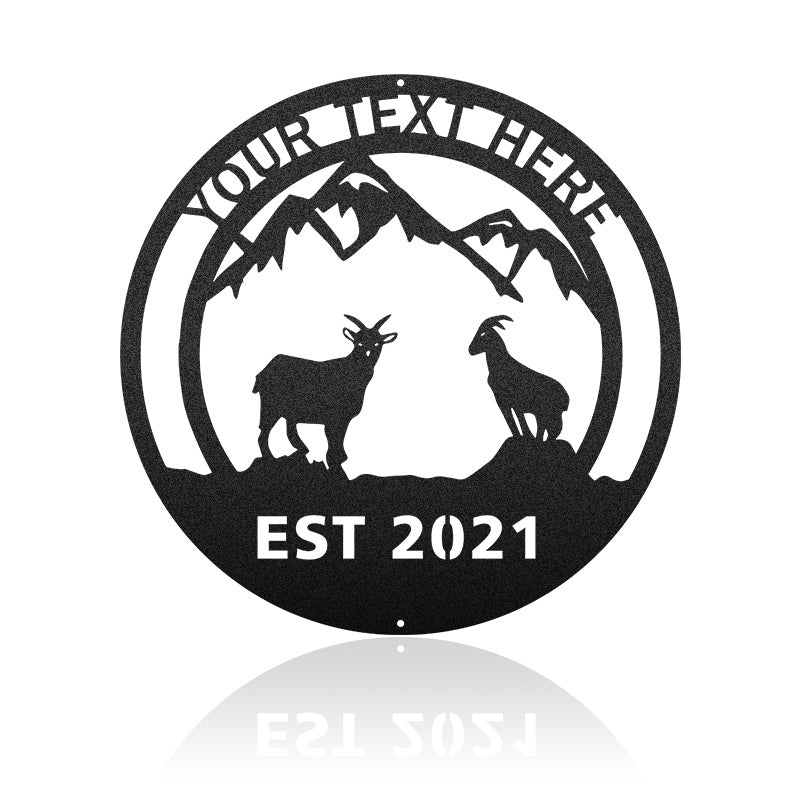 Goat Custom Name Metal Wall Art