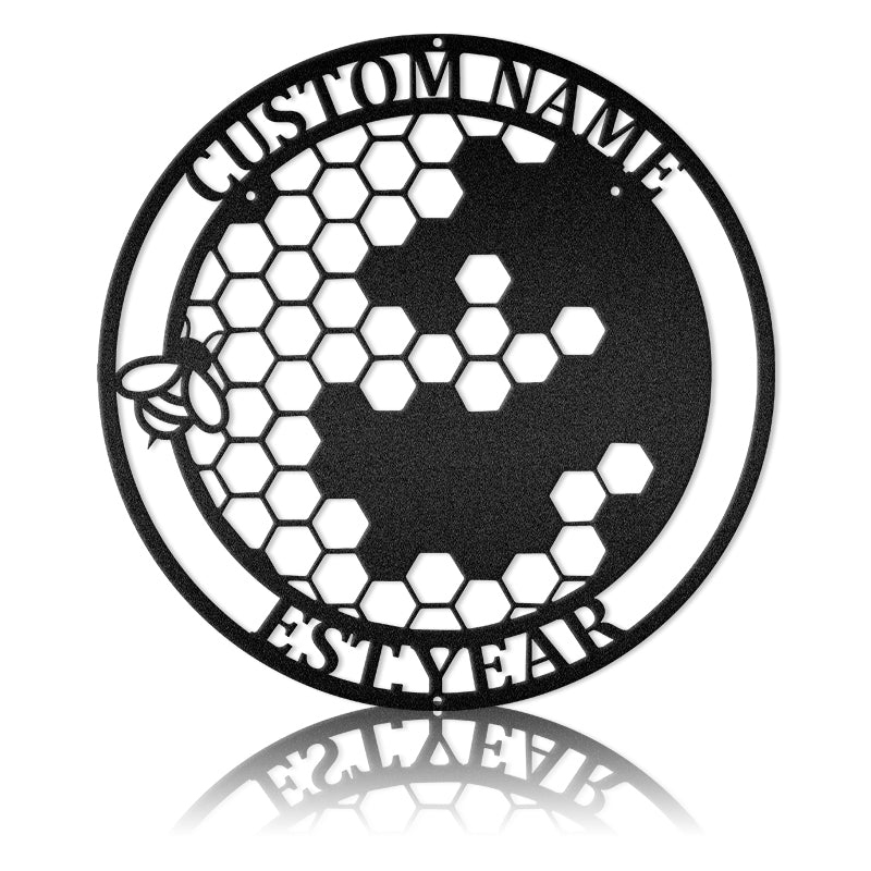 Beehive Custom Name Metal Wall Art