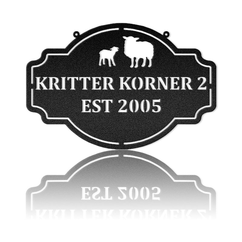 Sheep Farm Personalized Metal Sign Metal Wall Art