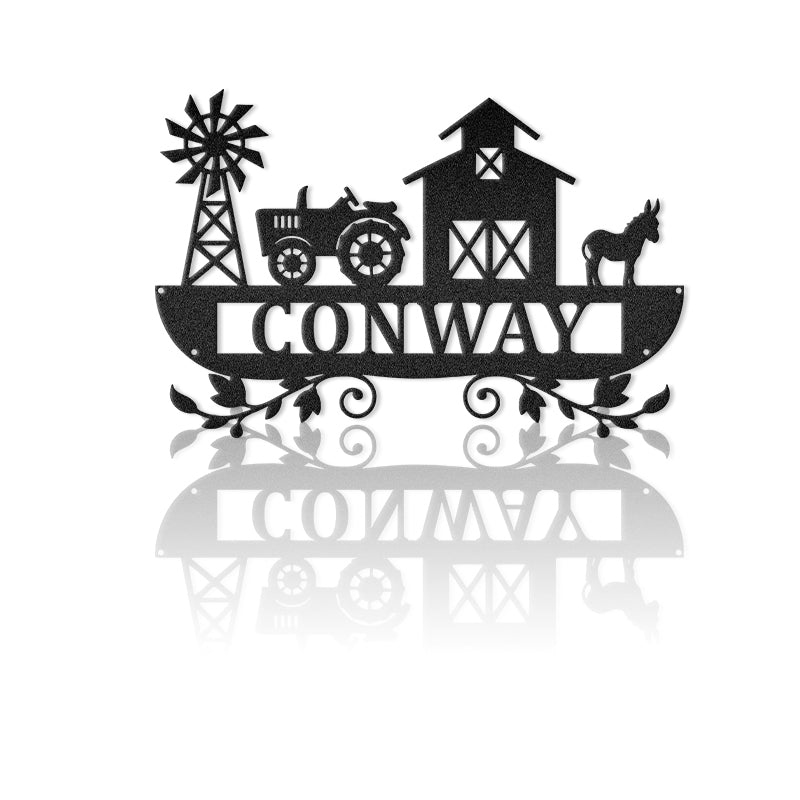 Farm Animal Custom Name Sign Farmhouse Decor Metal Wall Art