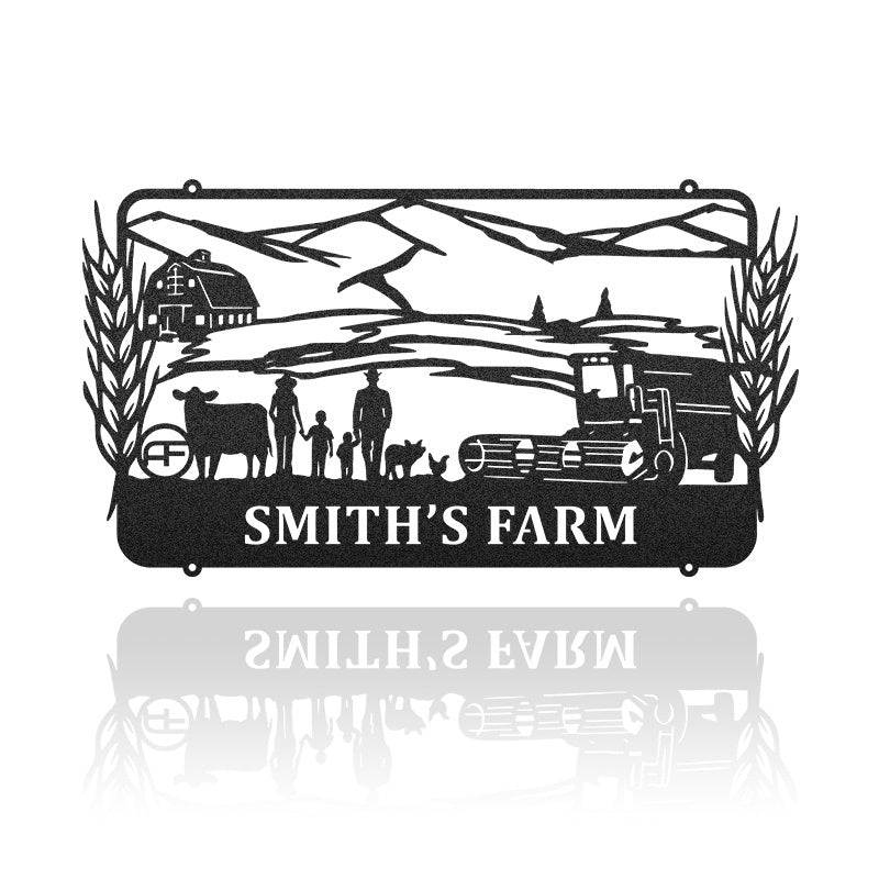 Farmer Family Personalized Metal Sign Metal Wall Art