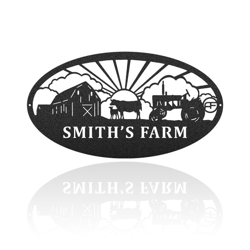Farm Sign Decor Custom Name Metal Wall Art
