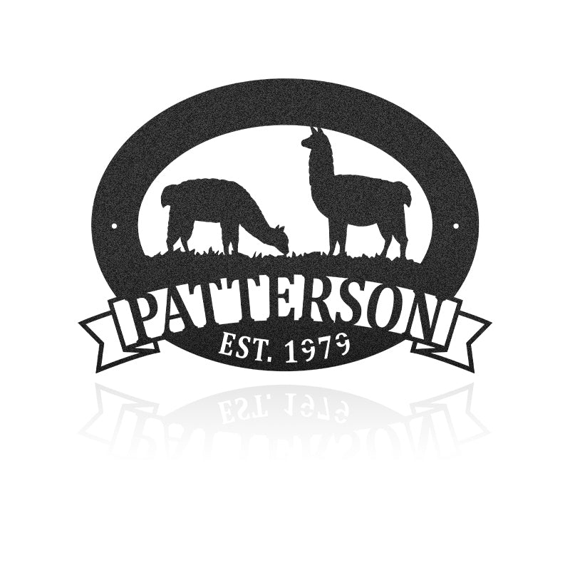 Alpaca Farm Metal Sign Customized Metal Wall Art