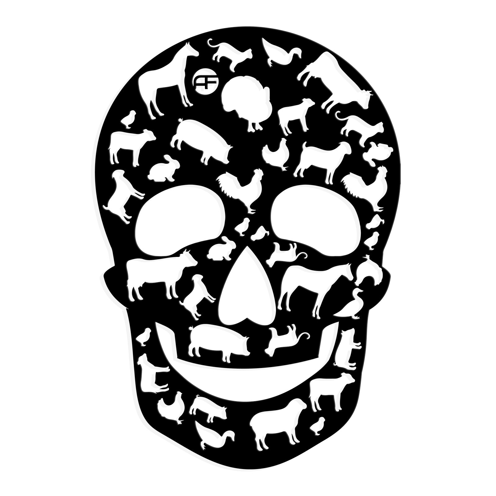 Farm Animal Skull Farm Metal Wall Art