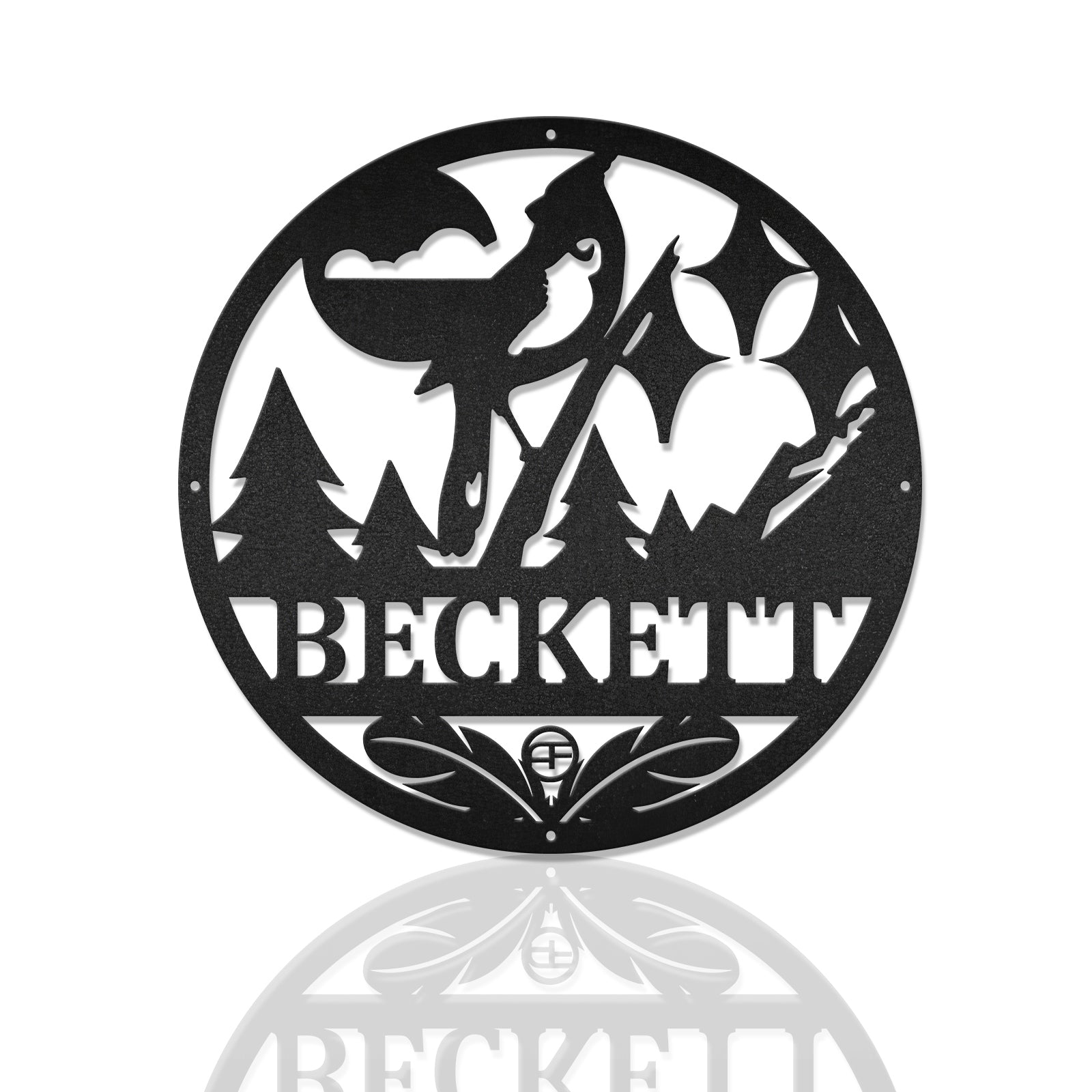 Red-Whiskered Bulbul Monogram Round Metal Wall Art