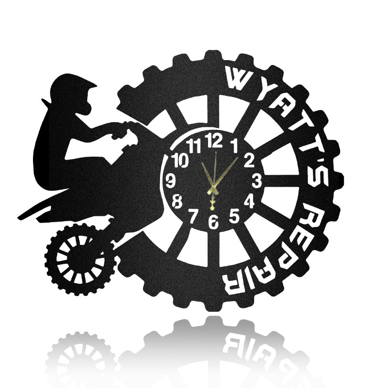 Repair Service Clock Motorcycle Metal Wall Art Decor