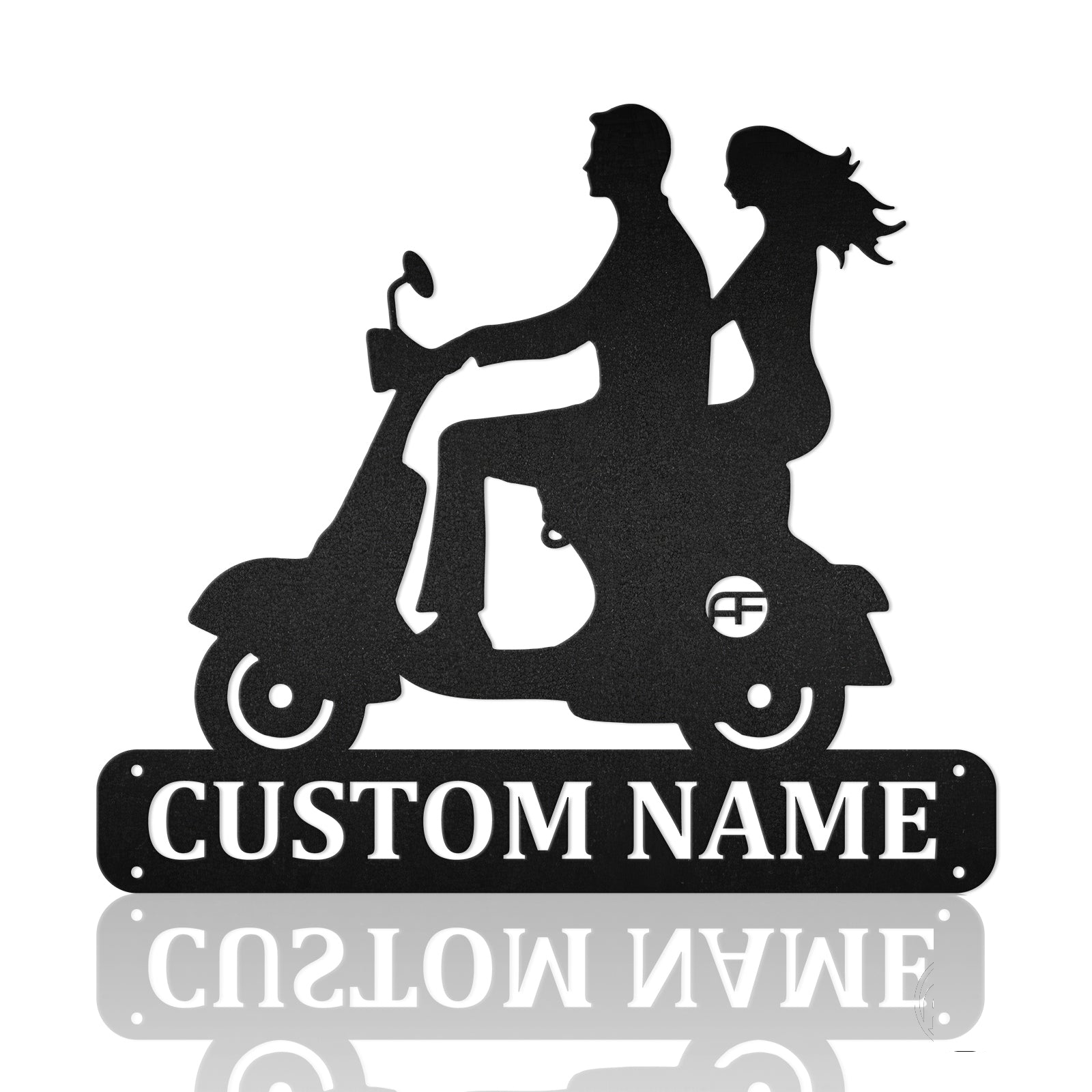 Scooter Couple 2 Metal Wall Art