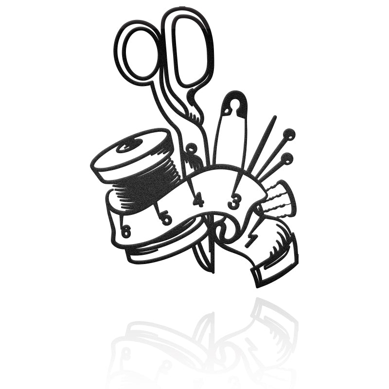 Sewing Kit Metal Wall Art