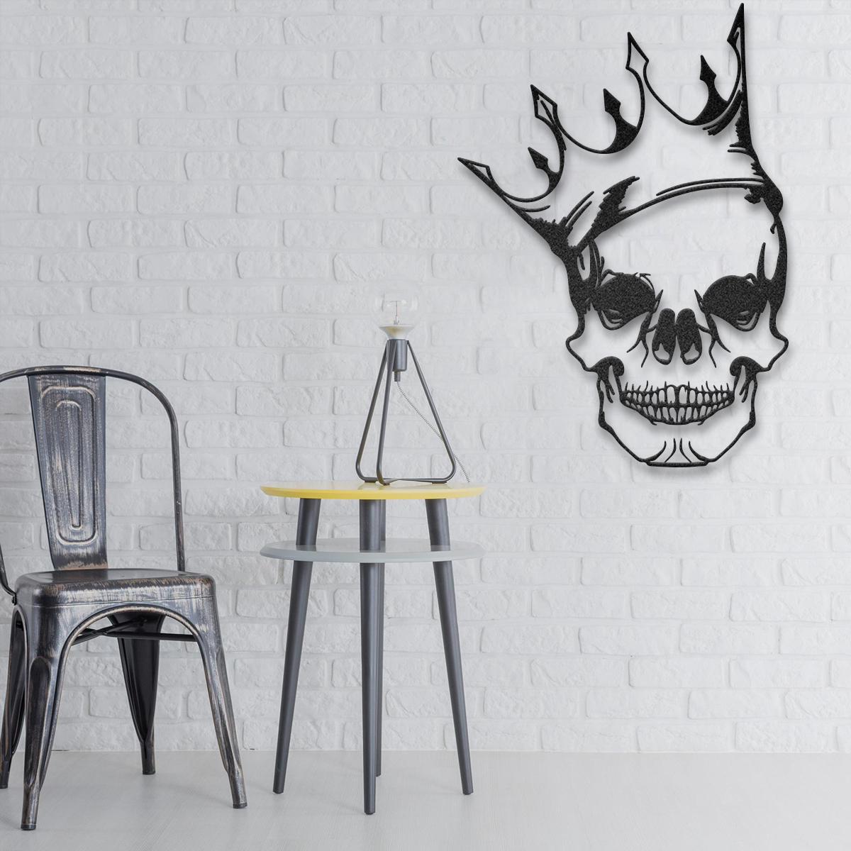Skull Crown King Skeleton Skull Metal Wall Art