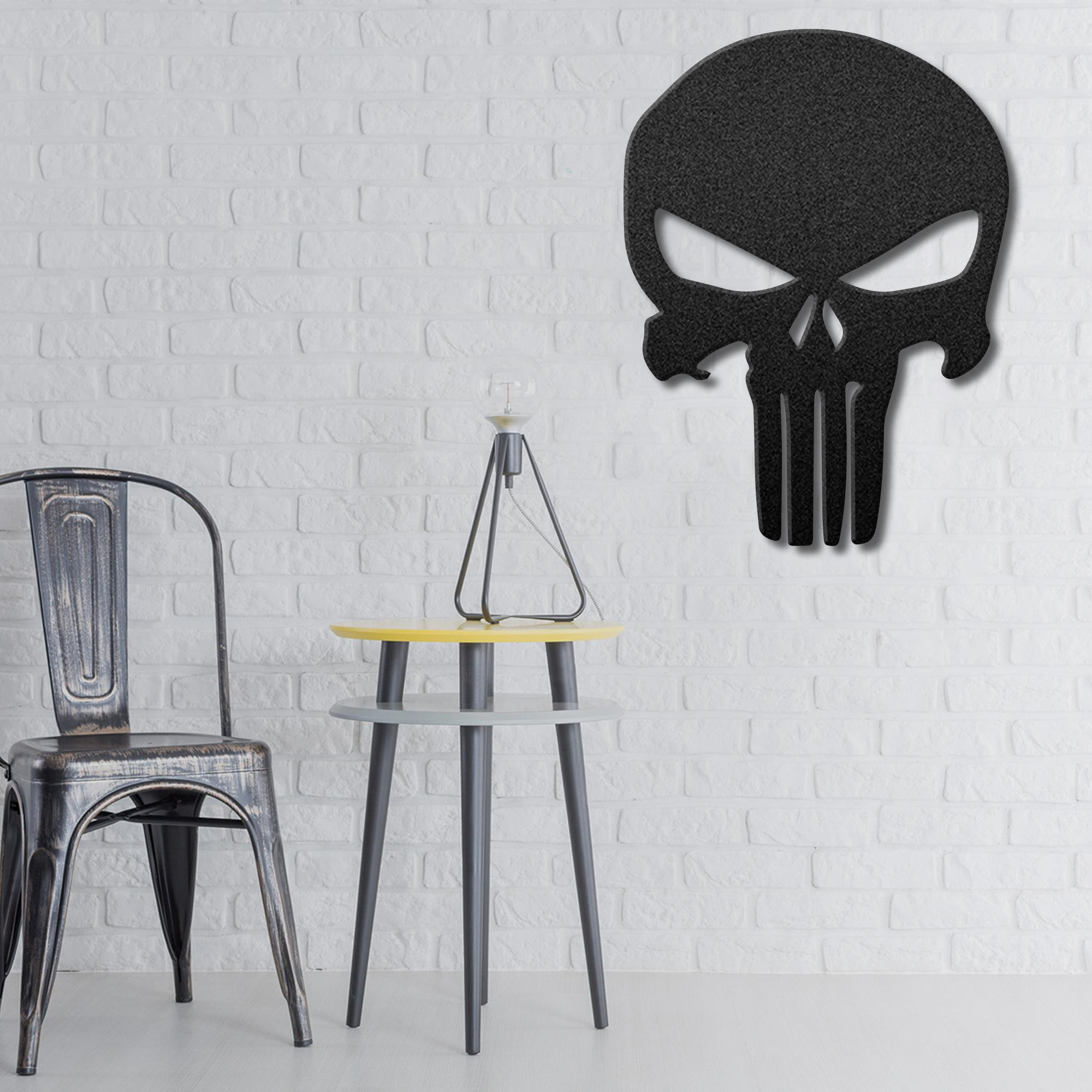 The Punisher Skull Skeleton Skull Metal Wall Art