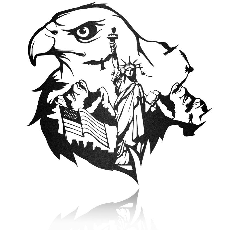 Statue Liberty American Flag Independence Day Metal Wall Art