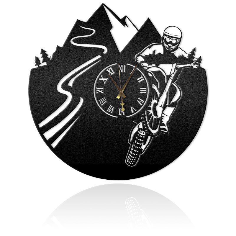 Terrain Motorcycle Clock Dad And Son Metal Wall Art