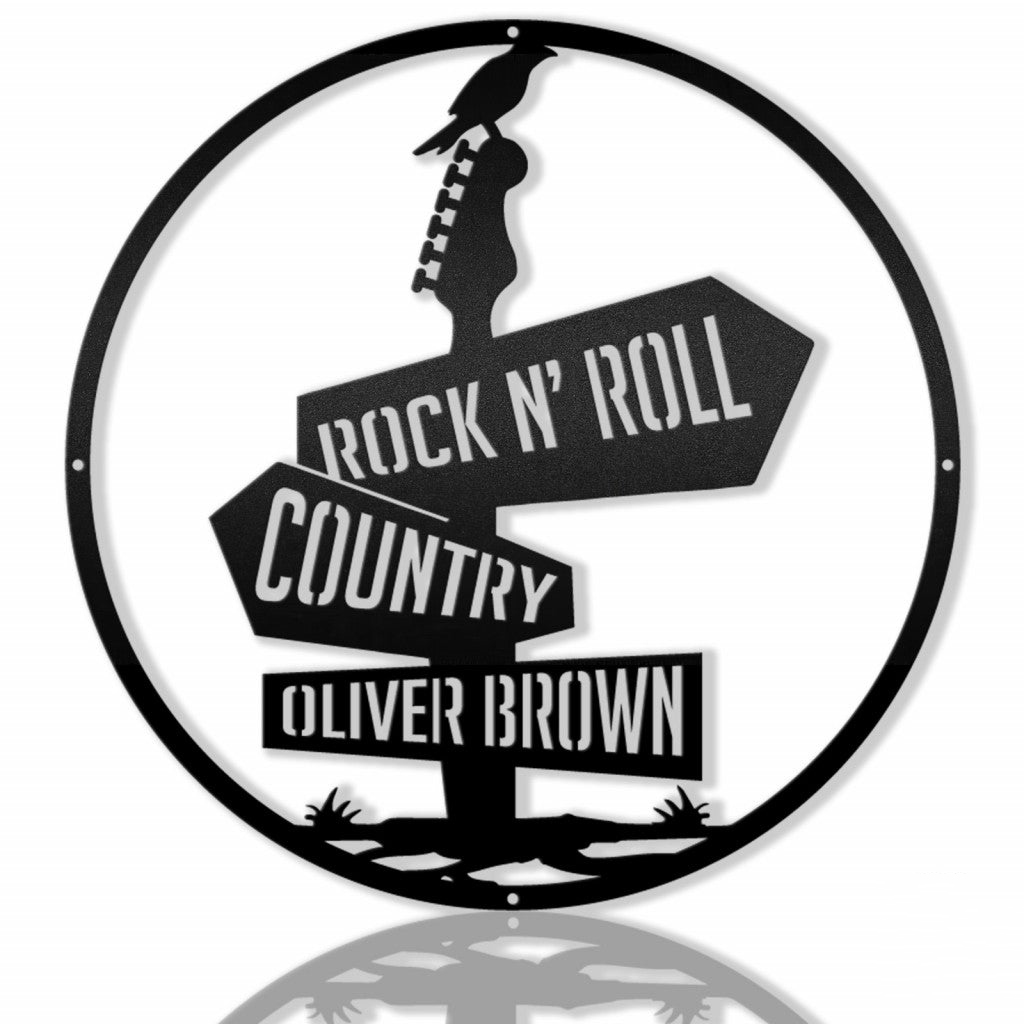 The Bird On Guitar Personalized Metal Wall Art