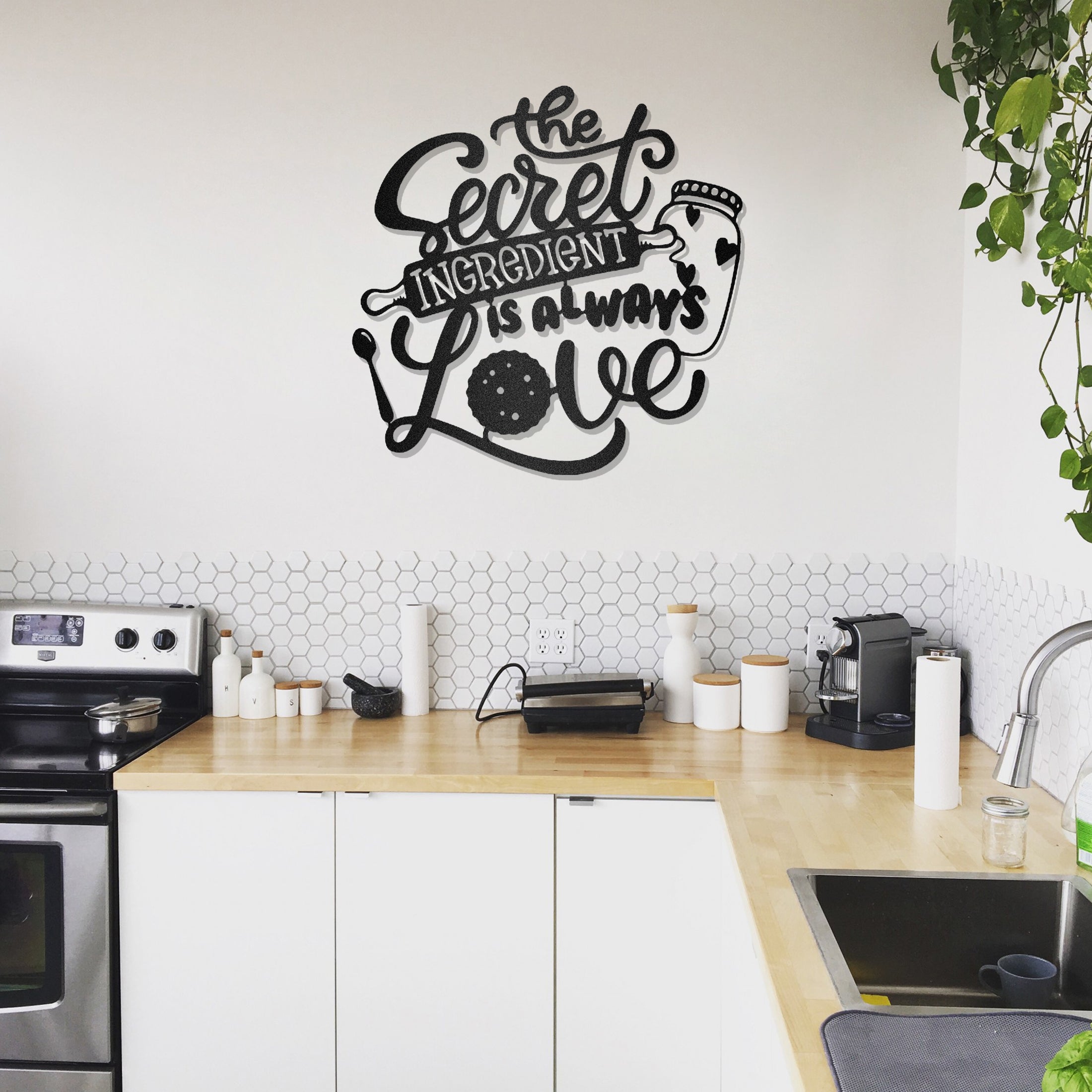 The Great Ingredient Is Love Kitchen Metal Wall Art
