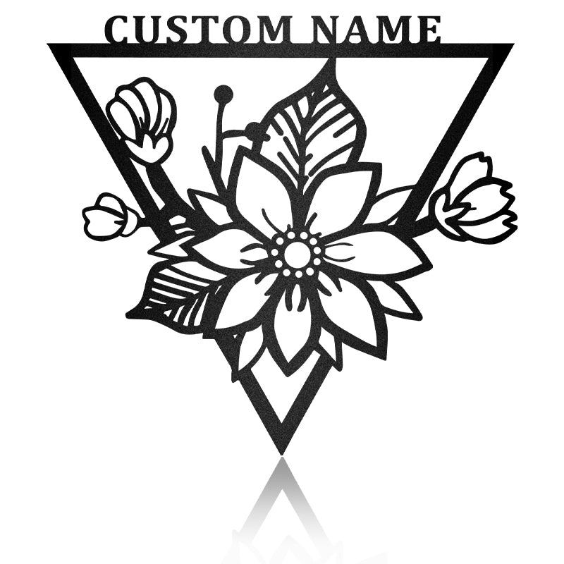 Three-Cornered Flower Metal Wall Art