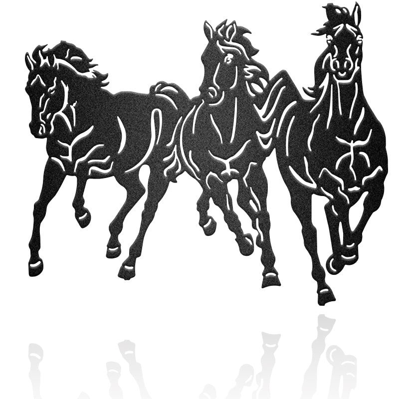 Three Horse Art Personalized Horse Metal Wall Art