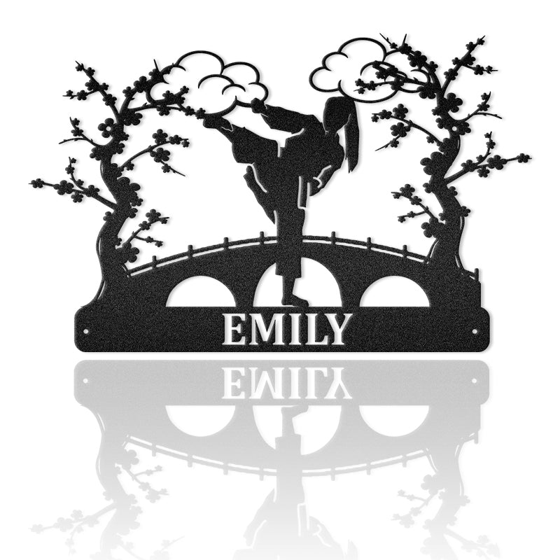 Karate Girl Metal Wall Art