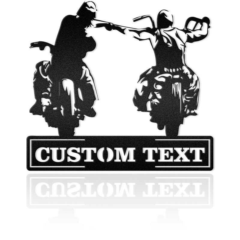 To My Dad Father And Son Motorcycle Metal Wall Art