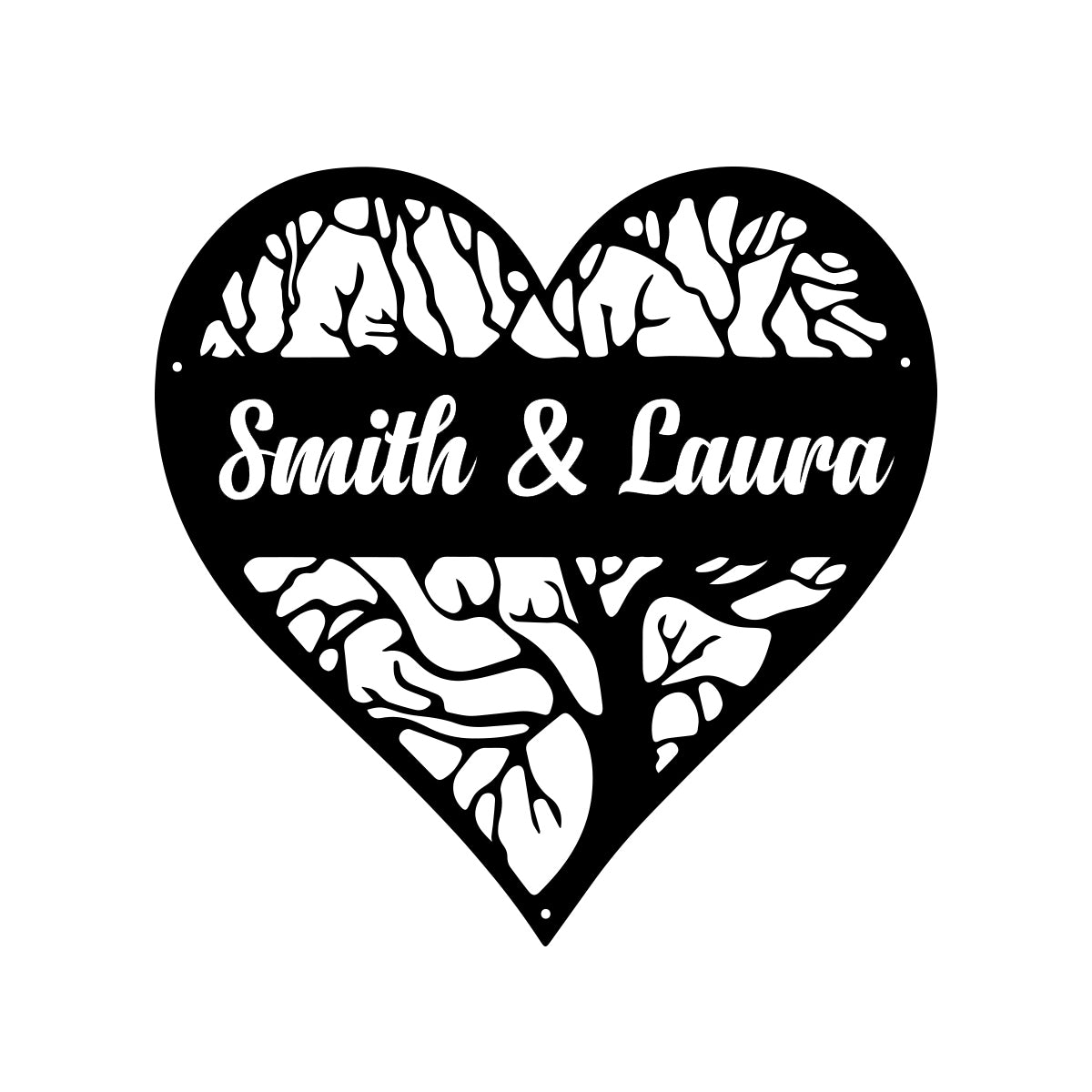 Tree Heart Monogram Valentine Metal Wall Art