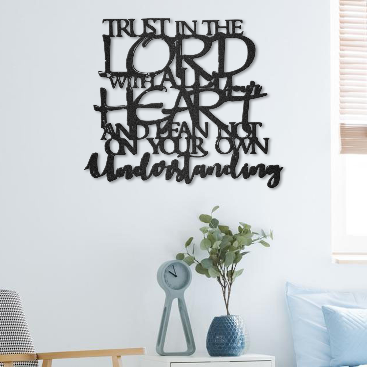 Trust In The Lord Wall Decor Sign Scripture Metal Wall Art