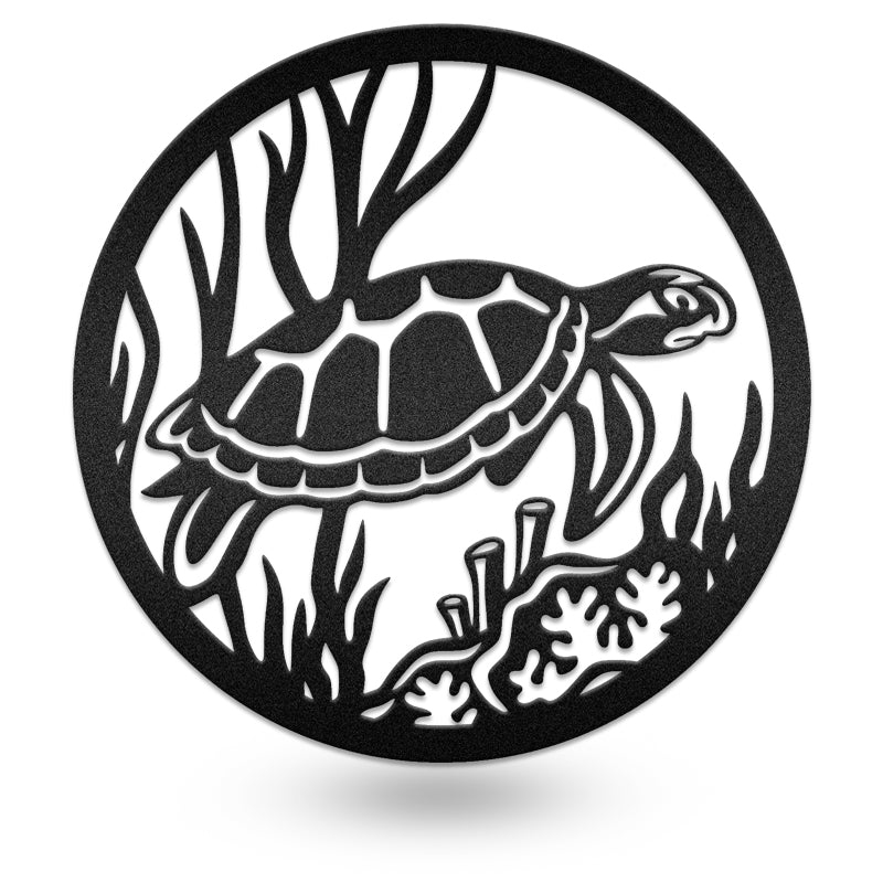 Turtle Coral Reef Decorative Sign Sea Ocean Metal Wall Art