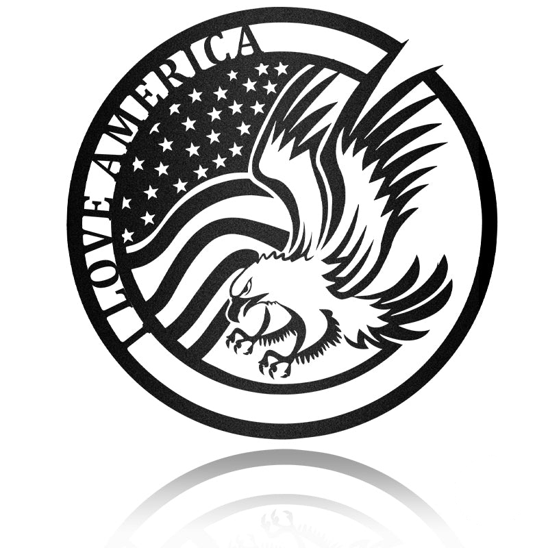 Us Flag Eagle Independence Day Metal Wall Art