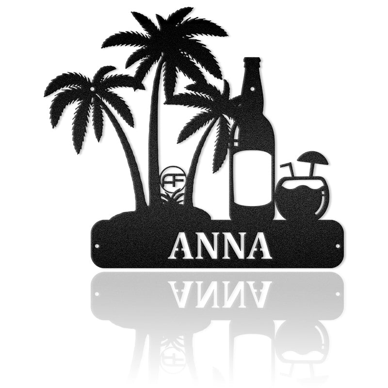 Surfin' & Time To Chill Metal Art Sign Metal Wall Art