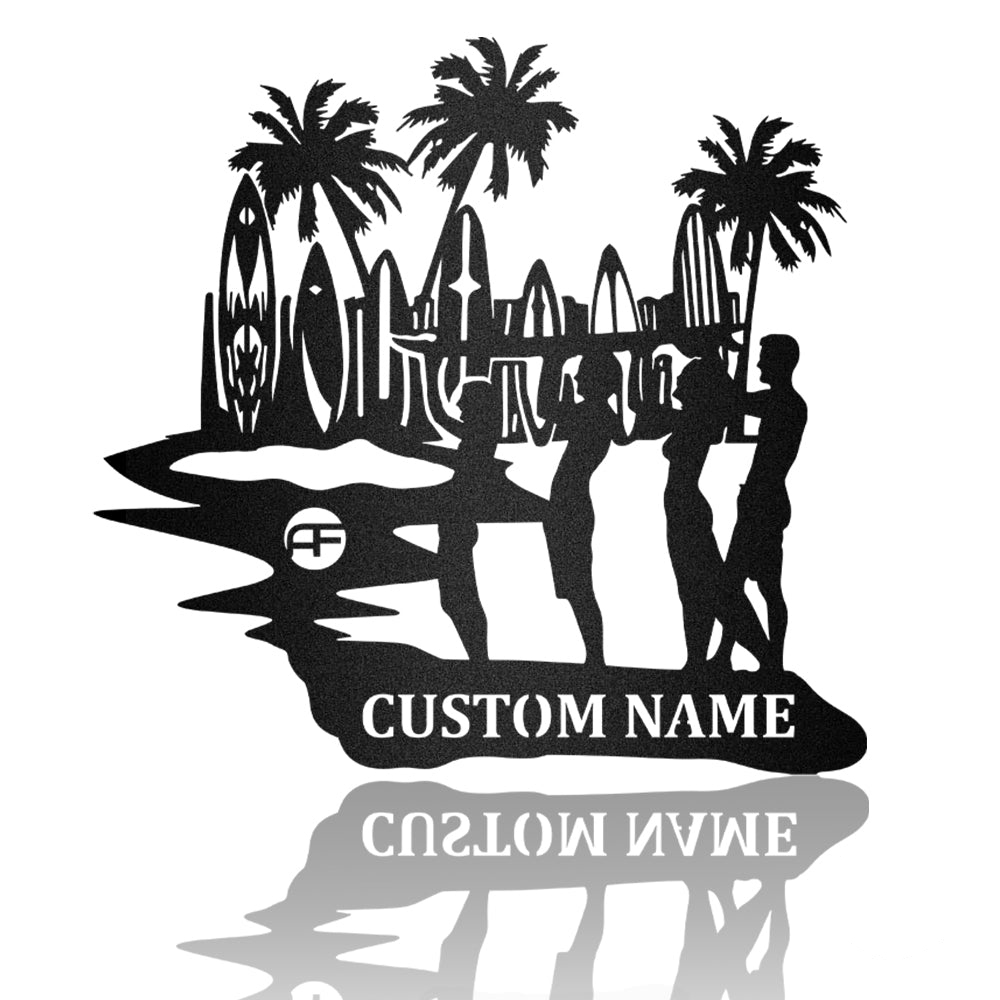 Surfing With My Friends Metal Wall Art Metal Wall Art