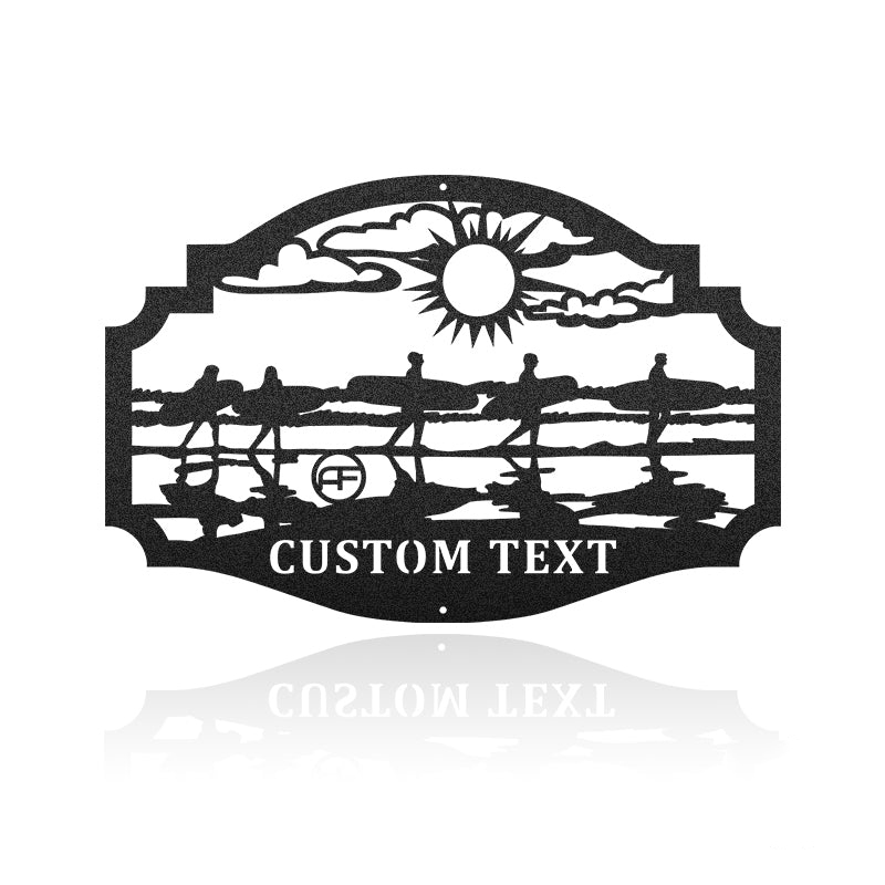 Let'S Go Surfing Together Metal Wall Art