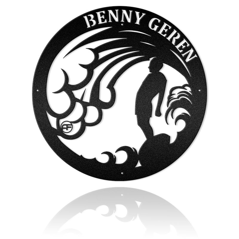 Surfing And Performing Metal Wall Art