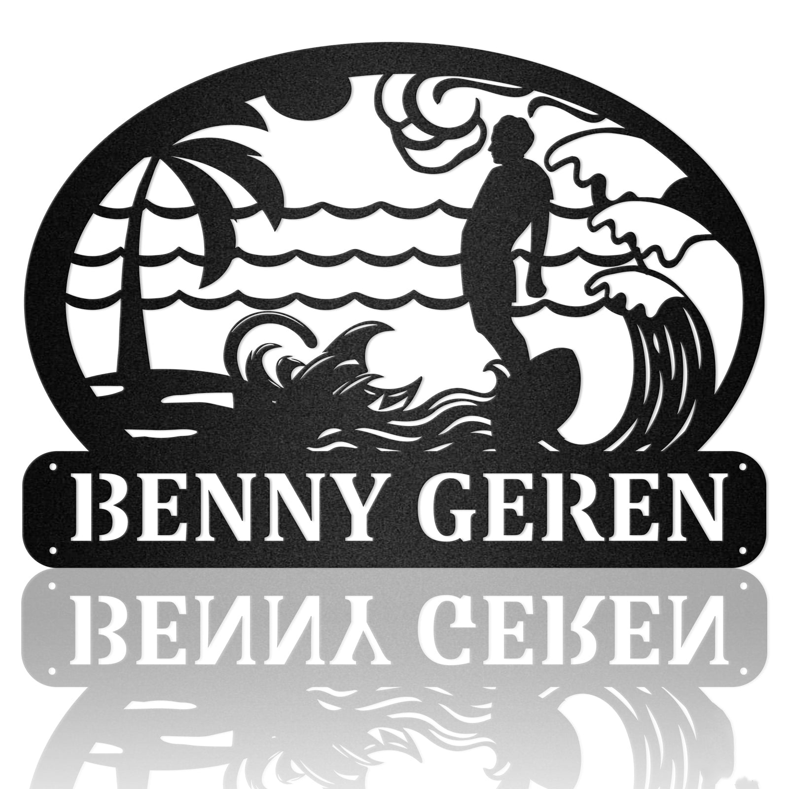 Surfing And Performing Metal Wall Art