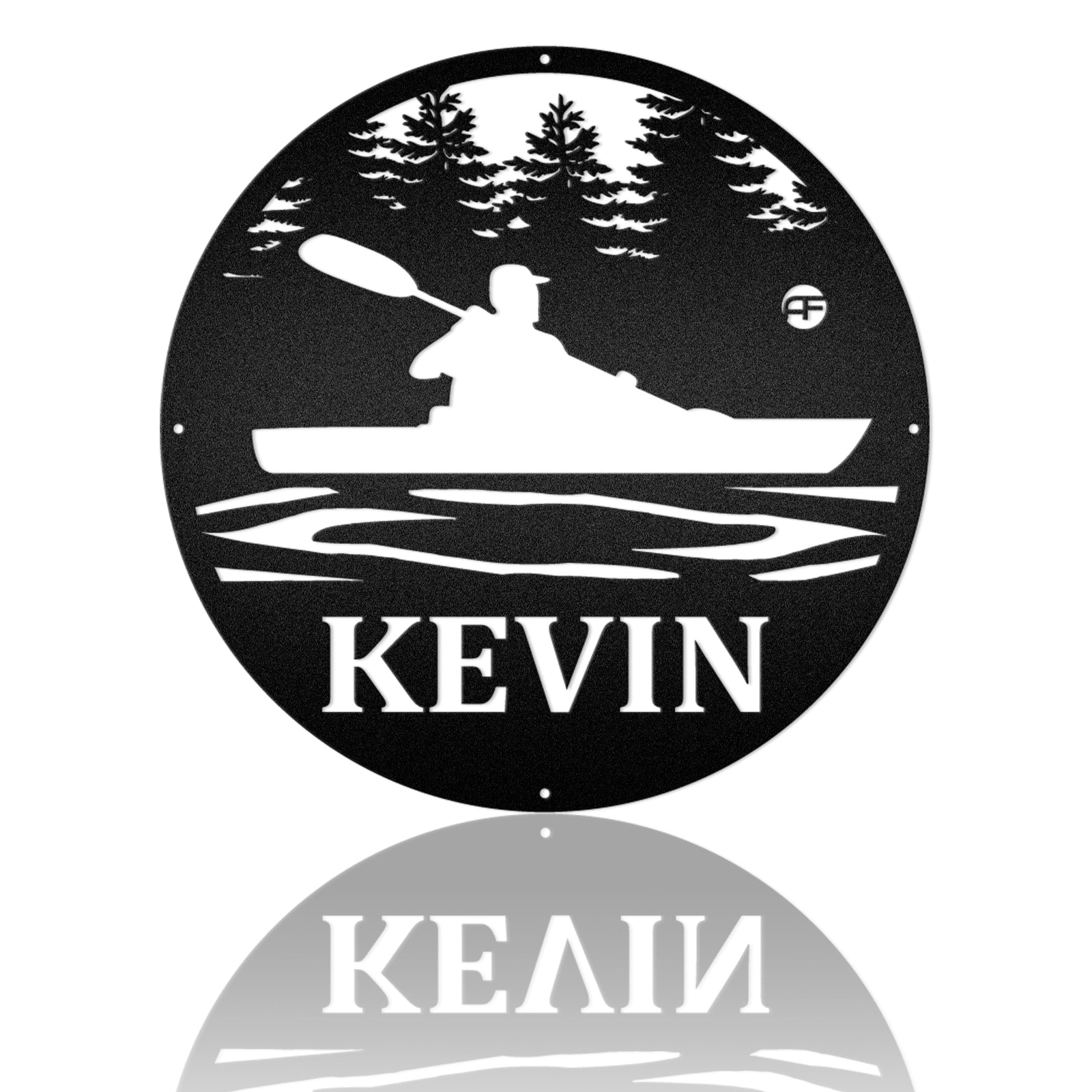 Kayaking Island Lake Metal Wall Art