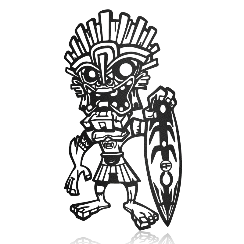 Hawaii Tiki Adesivo Metal Wall Surfing Metal Wall Art